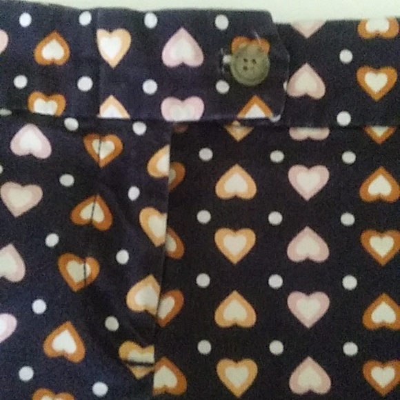 J. Crew Womens Multicolor Short Shorts SZ 00 Hearts Pattern 3" Ins - Picture 2 of 6